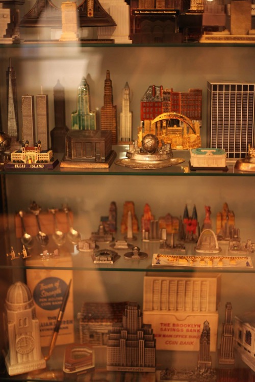 A small portion of the miniature buildings to be see. 